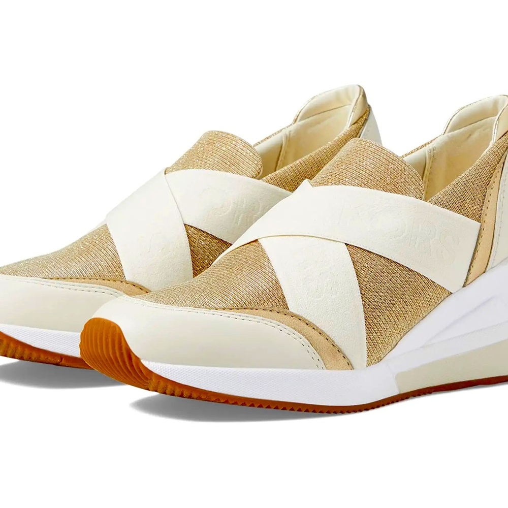 Michael Kors platform Geena Slip-On Trainer in pale gold